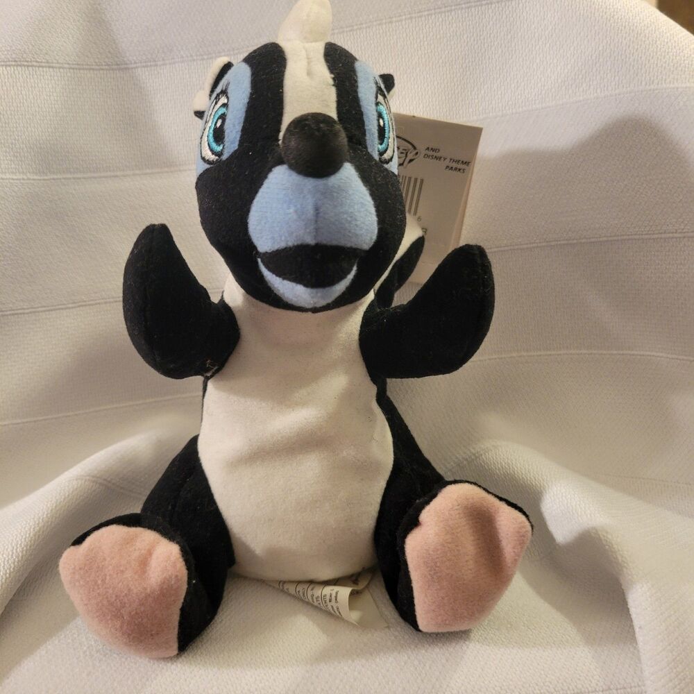 Vintage "Flower" Skunk from Bambi Movie Bean Bag 6" Plush Disney Store So Cute!
